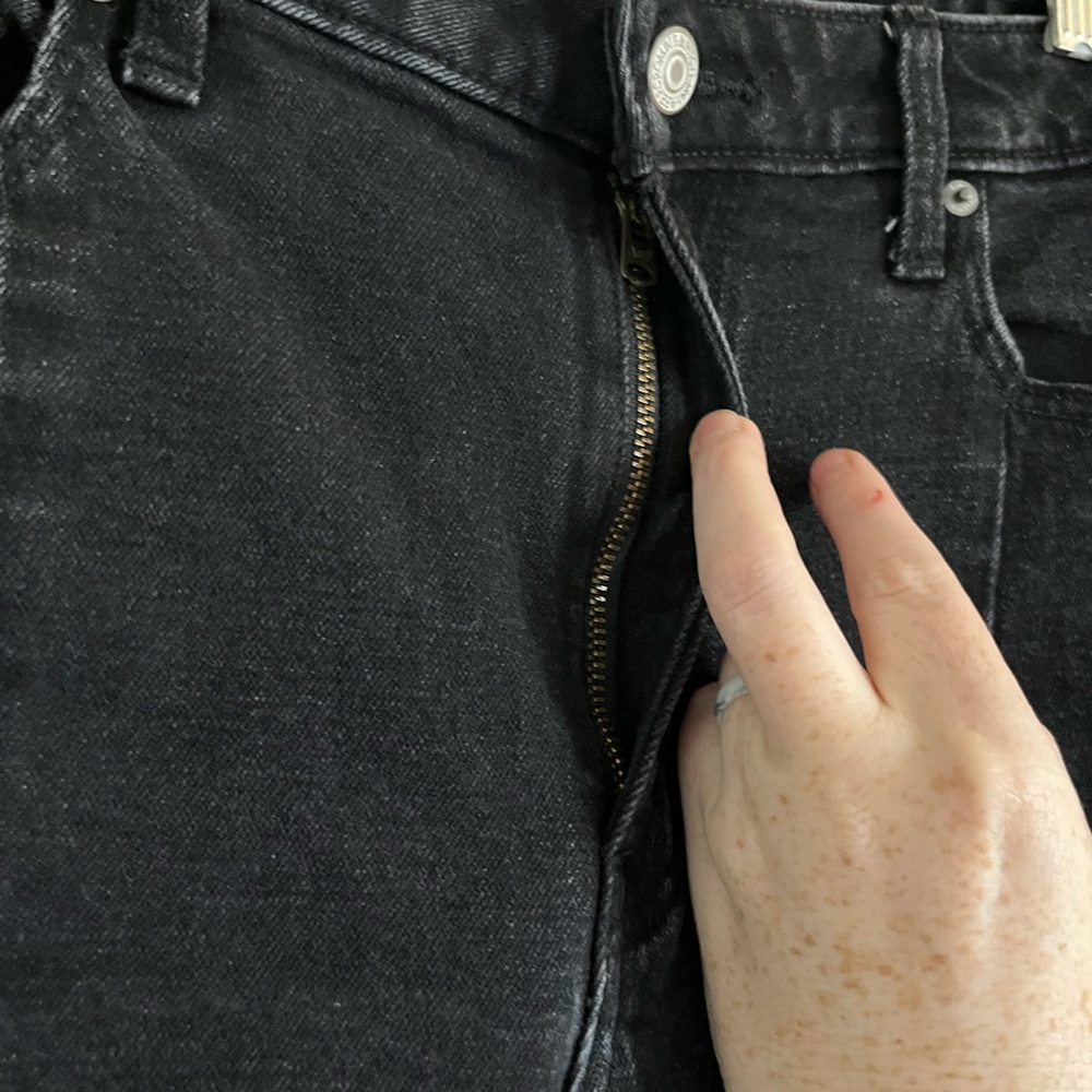 Abercrombie Fitch The Skinny High Rise Black Jeans Ankle Slit Curve Love 29 8XS - Picture 7 of 8